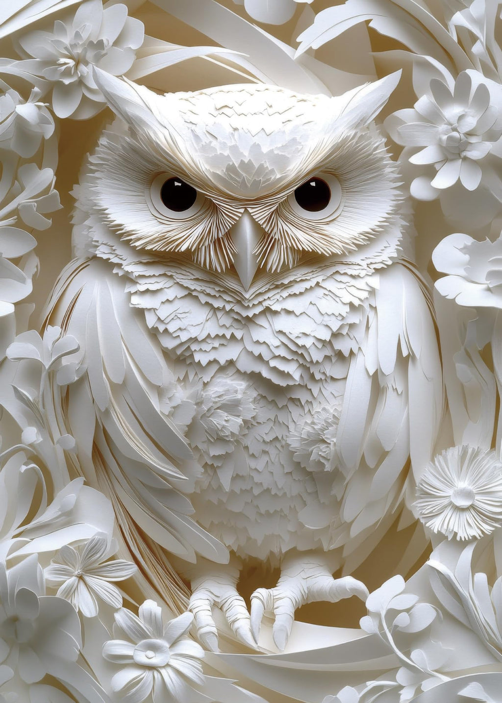 BUAHA 1000-Piece White Owl Jigsaw Puzzle – Challenging Nature Art for Adults