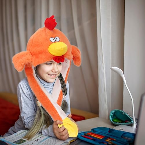 Bubblepompom Animal Hat with Moving Ears - Soft Plush Costume Hat for Kids 3+