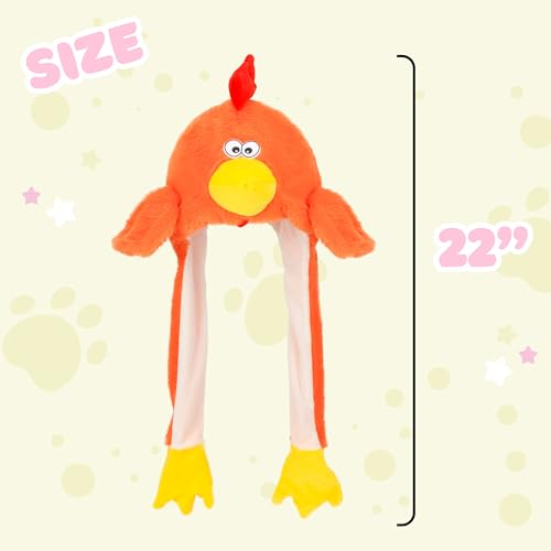 Bubblepompom Animal Hat with Moving Ears - Soft Plush Costume Hat for Kids 3+
