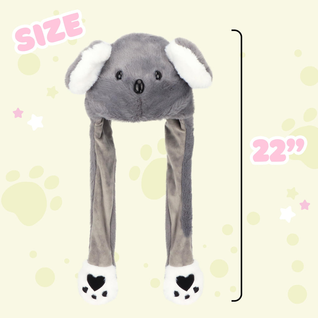 Bubblepompom Animal Hat with Moving Ears – Plush Dress-Up Hat for Kids, Press Paws to Flap Ears, Fun for Parties and Photos