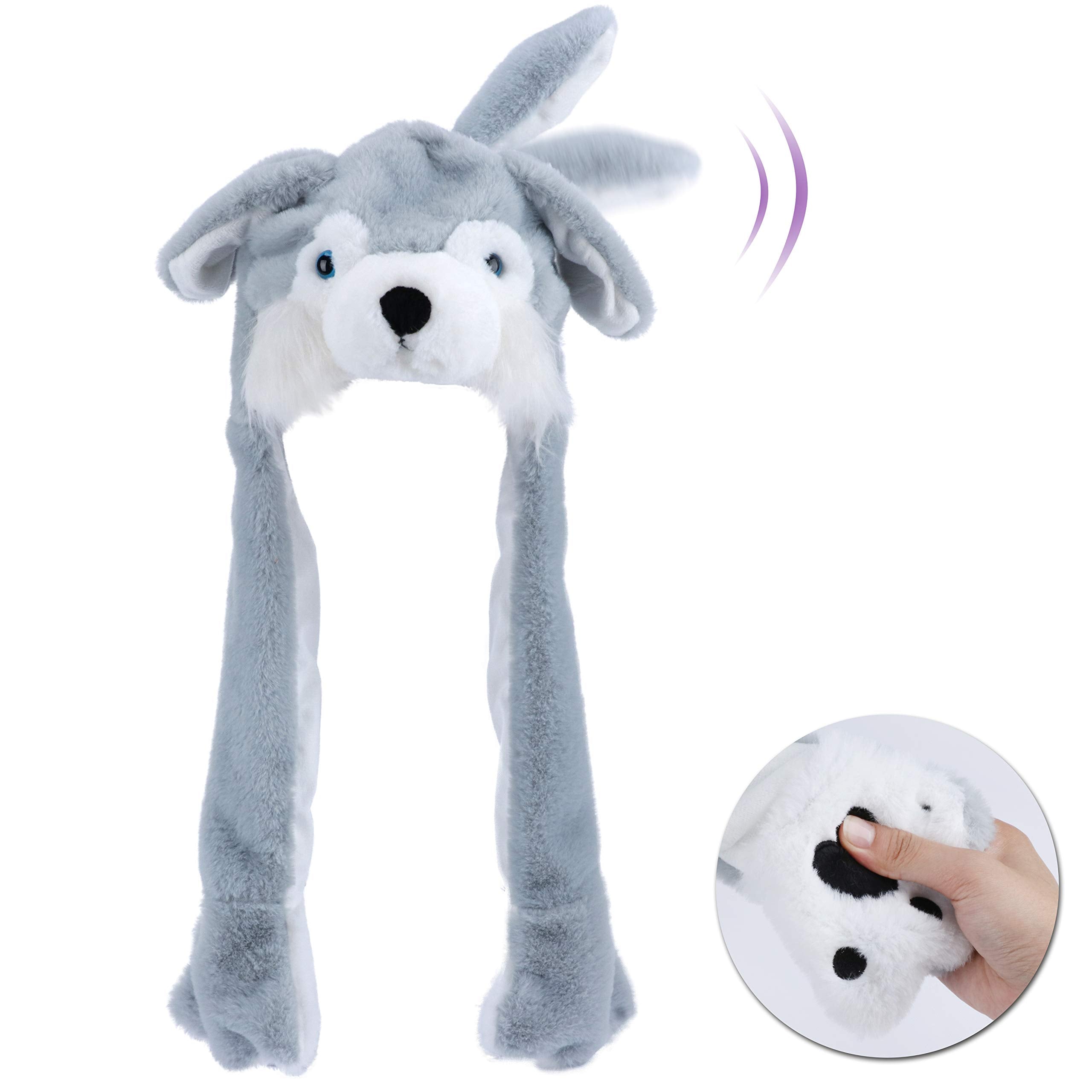 Bubblepompom Animal Hat with Moving Ears – Plush Interactive Cosplay Hat for Kids