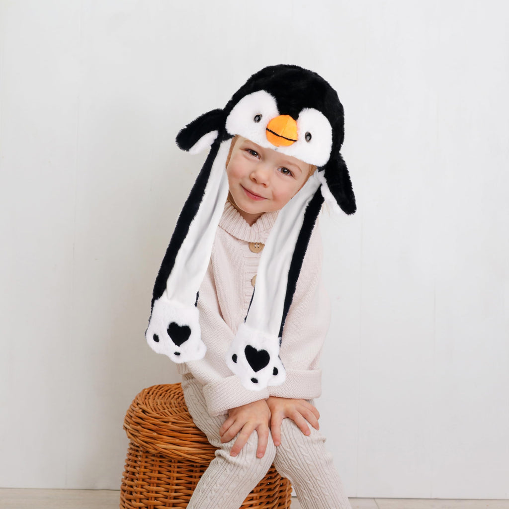 Bubblepompom Animal Hat with Moving Ears – Plush Interactive Headwear for Kids