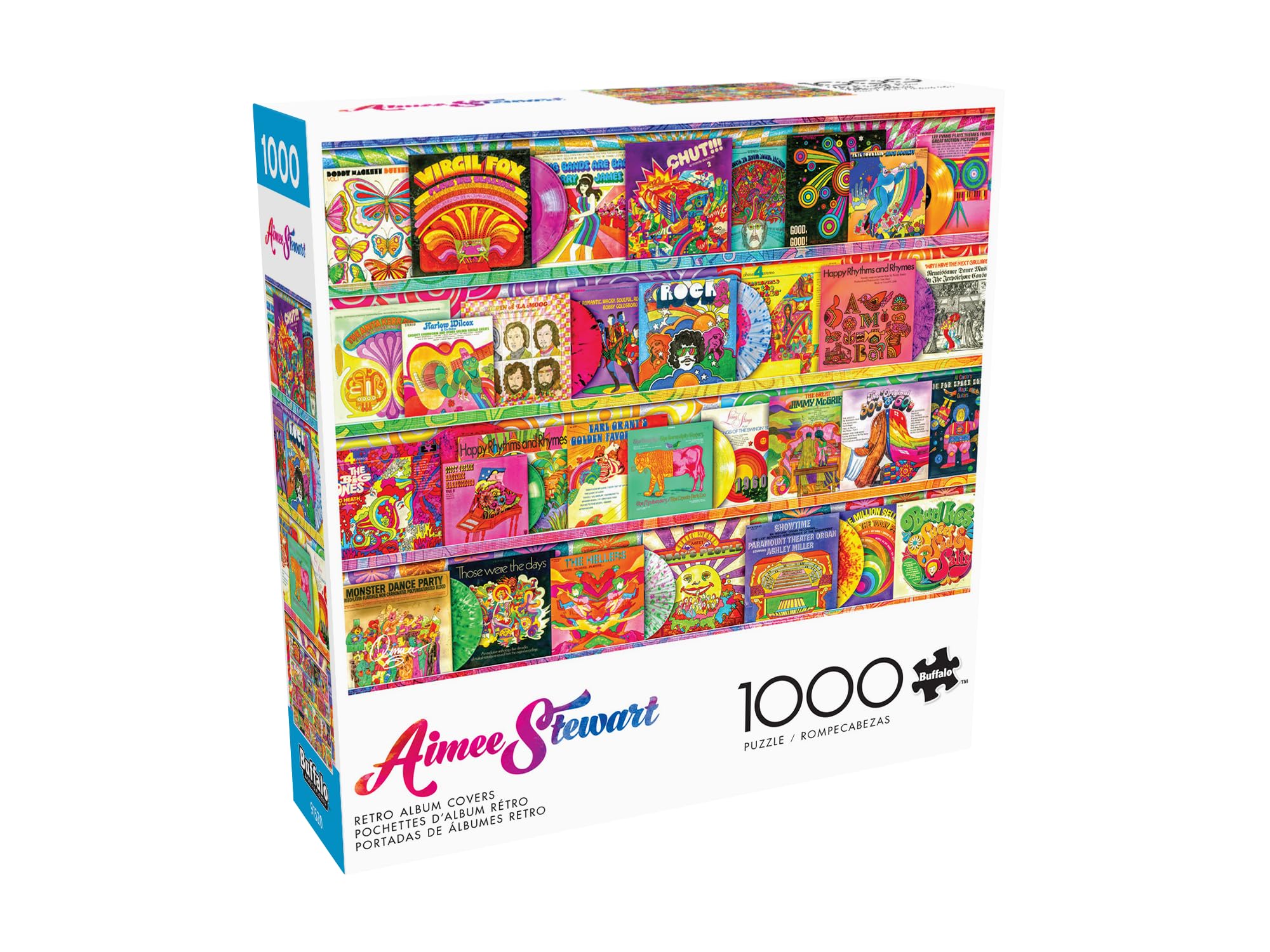 Buffalo Games Aimee Stewart Retro Album Covers 1000-Piece Jigsaw Puzzle – Includes Full-Sized Poster – 26.75 x 19.75 Inches