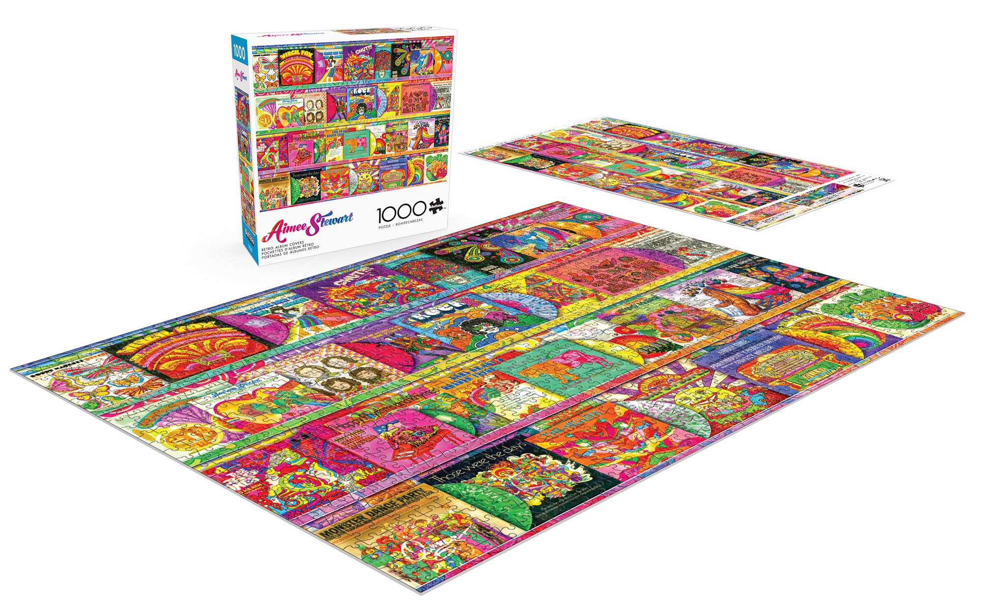 Buffalo Games Aimee Stewart Retro Album Covers 1000-Piece Jigsaw Puzzle – Includes Full-Sized Poster – 26.75 x 19.75 Inches