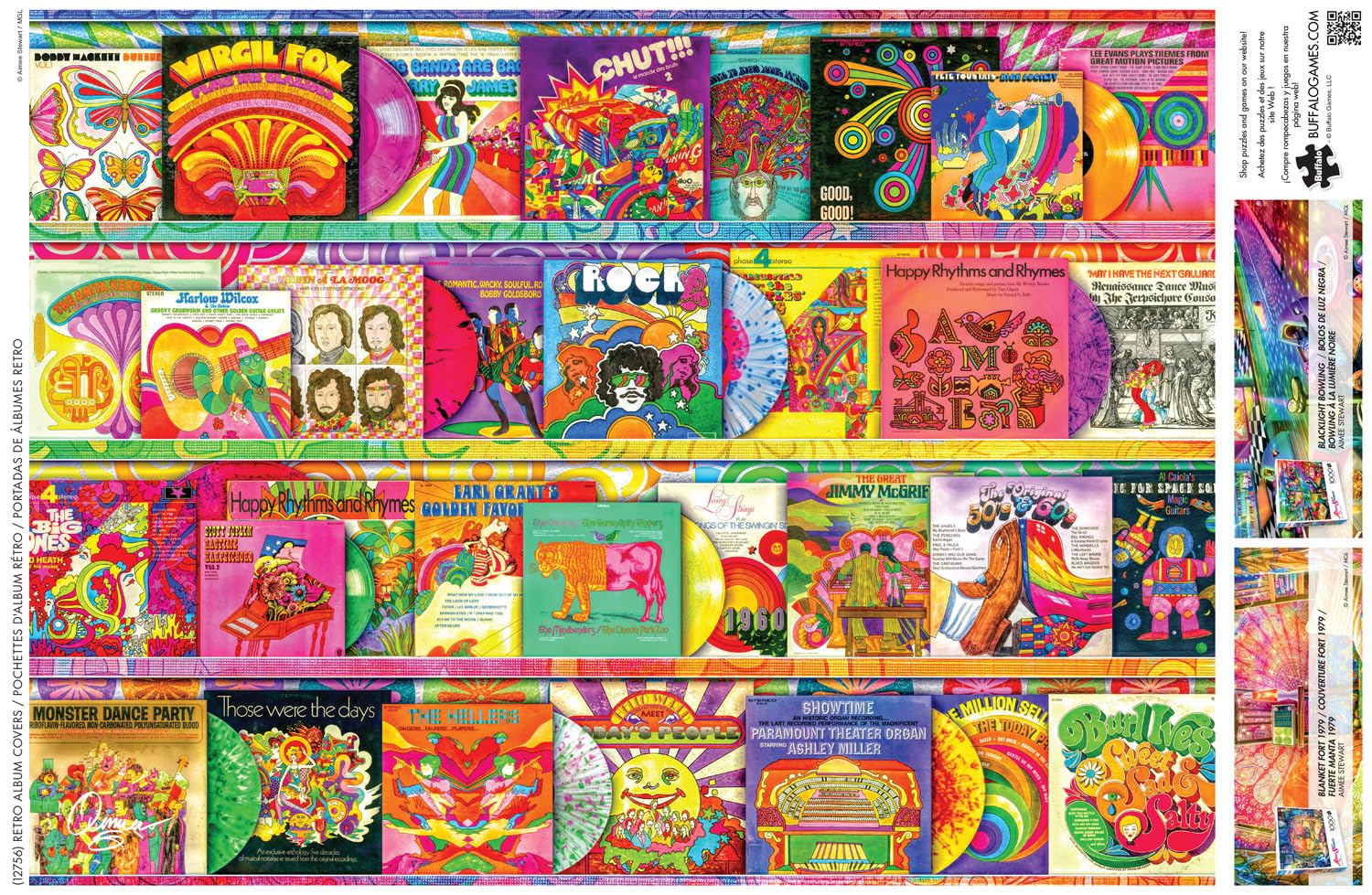Buffalo Games Aimee Stewart Retro Album Covers 1000-Piece Jigsaw Puzzle – Includes Full-Sized Poster – 26.75 x 19.75 Inches
