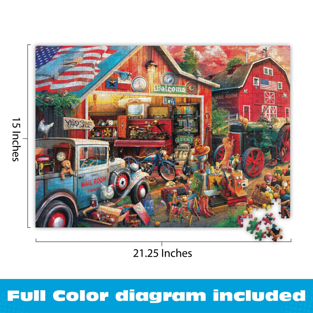 Buffalo Games Antique Barn 500 Piece Jigsaw Puzzle - Country Life Scene by Eduard