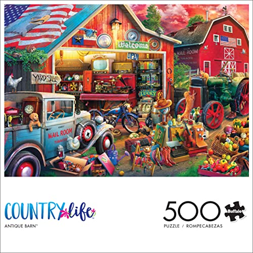 Buffalo Games Antique Barn 500 Piece Jigsaw Puzzle - Country Life Scene by Eduard