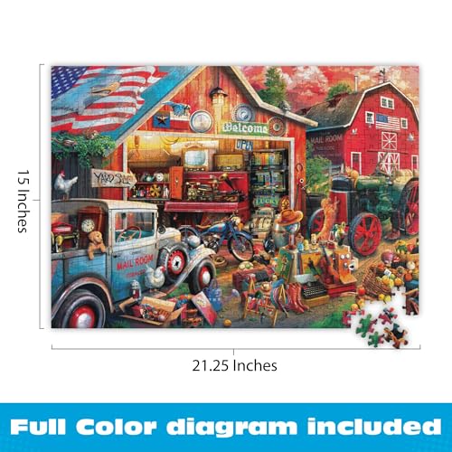 Buffalo Games Antique Barn 500 Piece Jigsaw Puzzle - Country Life Scene by Eduard