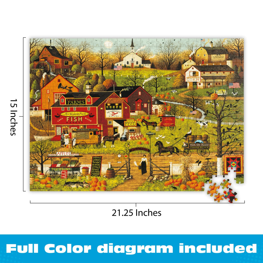 Buffalo Games Blackbirds Roost at Mill Creek 500 Piece Jigsaw Puzzle – Charles Wysocki Autumn Americana