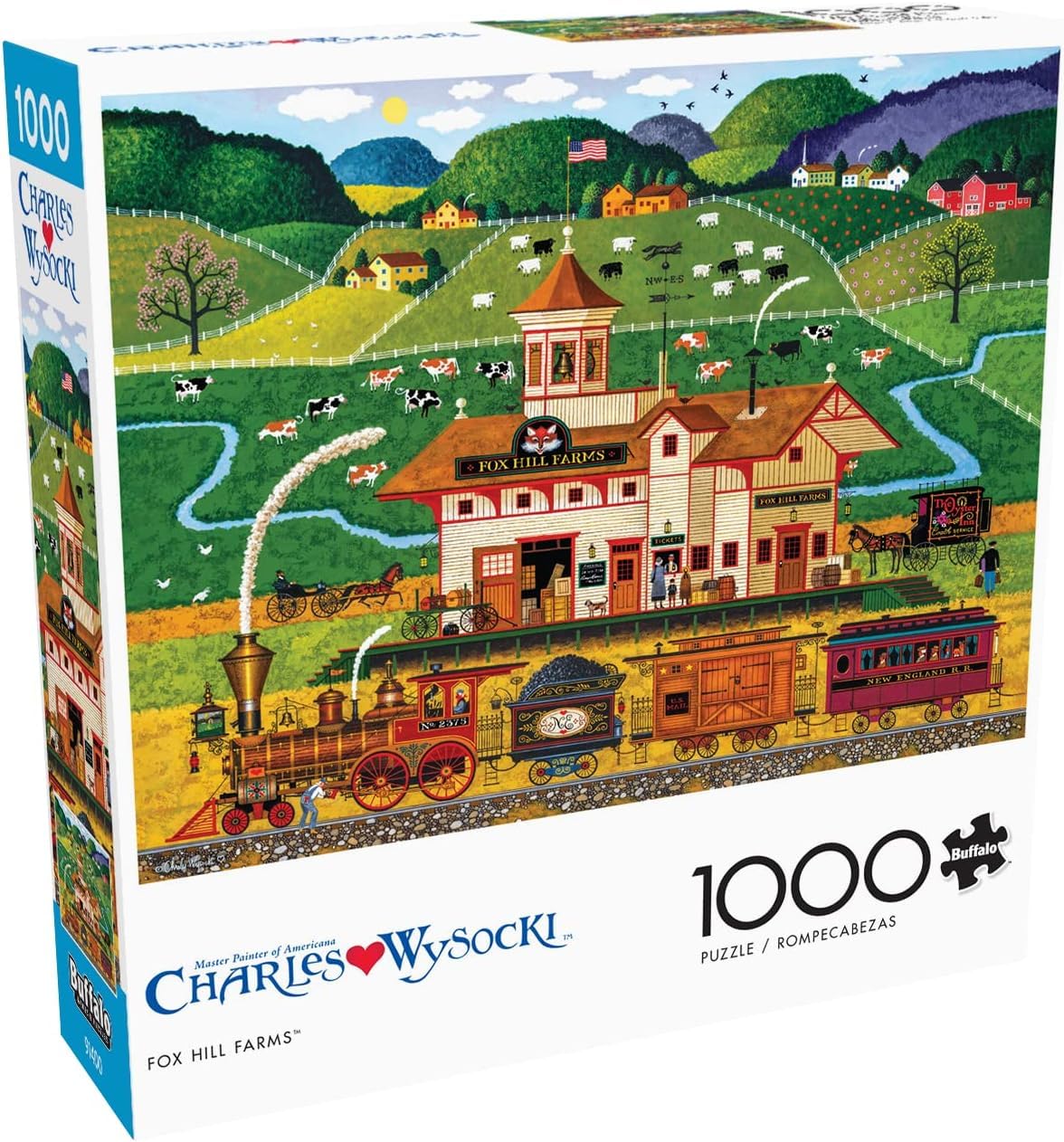 Buffalo Games Charles Wysocki Fox Hill Farms 1000-Piece Jigsaw Puzzle – 26.75 x 19.75 Inches