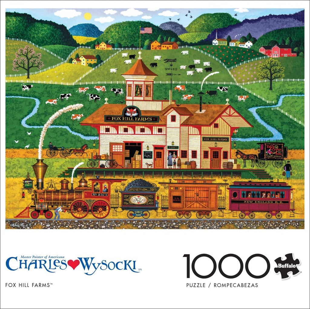 Buffalo Games Charles Wysocki Fox Hill Farms 1000-Piece Jigsaw Puzzle – 26.75 x 19.75 Inches