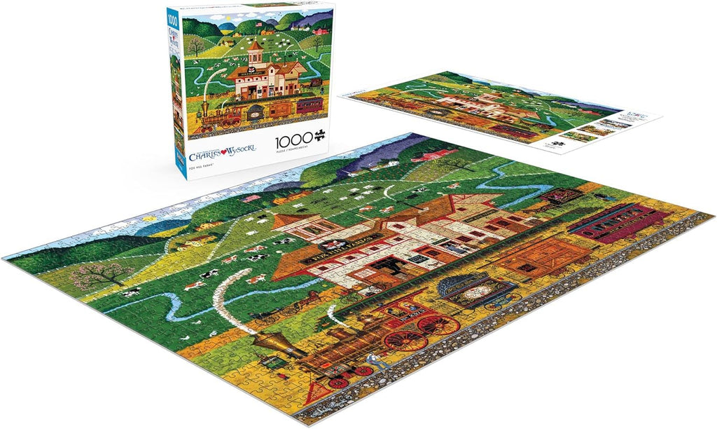 Buffalo Games Charles Wysocki Fox Hill Farms 1000-Piece Jigsaw Puzzle – 26.75 x 19.75 Inches
