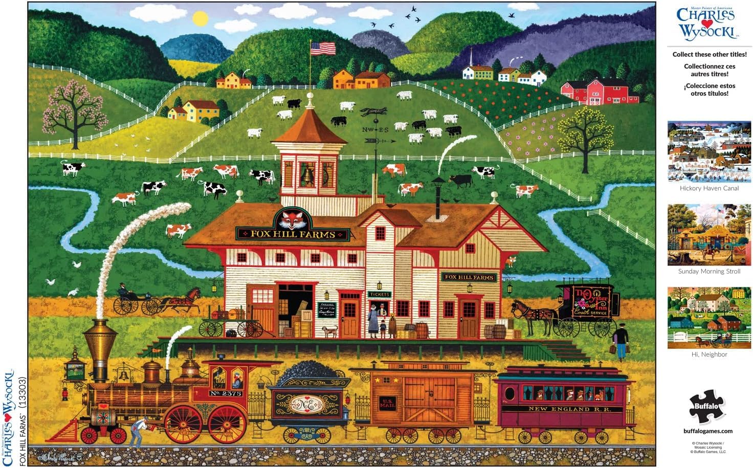 Buffalo Games Charles Wysocki Fox Hill Farms 1000-Piece Jigsaw Puzzle – 26.75 x 19.75 Inches