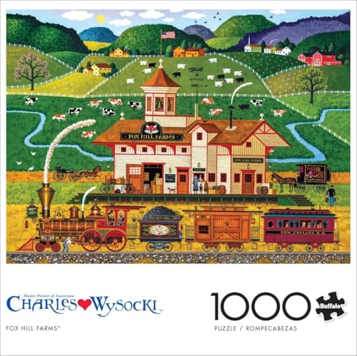 Buffalo Games Charles Wysocki Fox Hill Farms 1000-Piece Jigsaw Puzzle – 26.75 x 19.75 Inches
