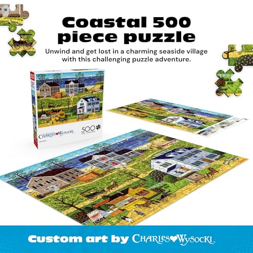 Buffalo Games Charles Wysocki Gulls Nest 500-Piece Jigsaw Puzzle – Seaside Americana Art for Adults