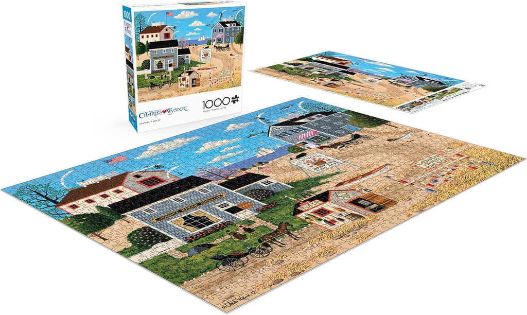 Buffalo Games Charles Wysocki Nantucket Breeze 1000 Piece Jigsaw Puzzle - 26.75x19.75 in - Nautical Scene for Adults