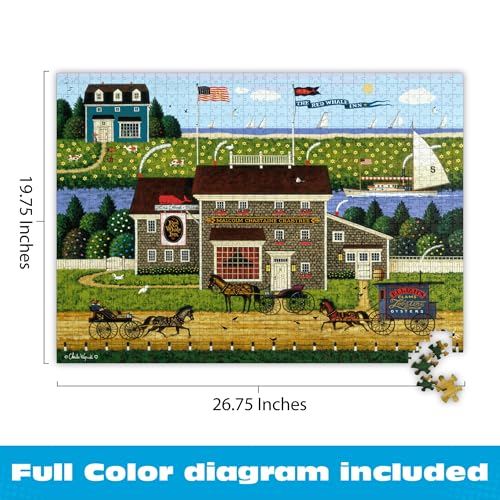 Buffalo Games Charles Wysocki Red Whale Inn 1000 Piece Jigsaw Puzzle – Coastal Americana Art