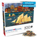 Buffalo Games Charles Wysocki The Sunflower 500-Piece Jigsaw Puzzle – Nautical Harbor Scene with Reference Poster