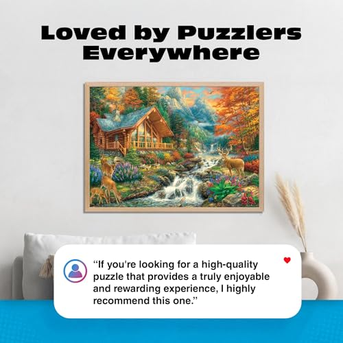 Buffalo Games Chuck Pinson Alpine Serenity 1000 Piece Jigsaw Puzzle – Autumn Landscape, 26.75 x 19.75 in, Bonus Poster