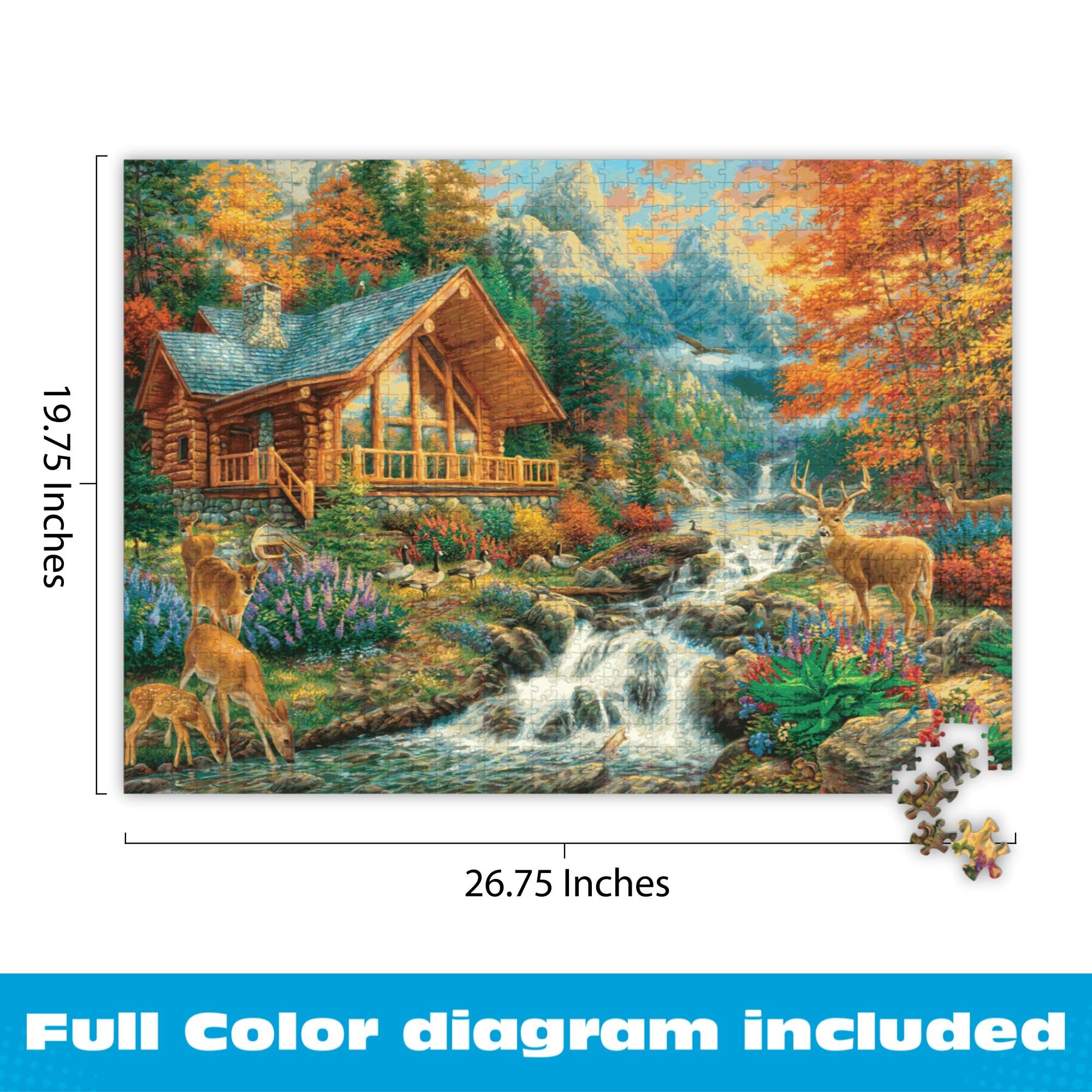 Buffalo Games Chuck Pinson Alpine Serenity 1000 Piece Jigsaw Puzzle – Autumn Landscape, 26.75 x 19.75 in, Bonus Poster