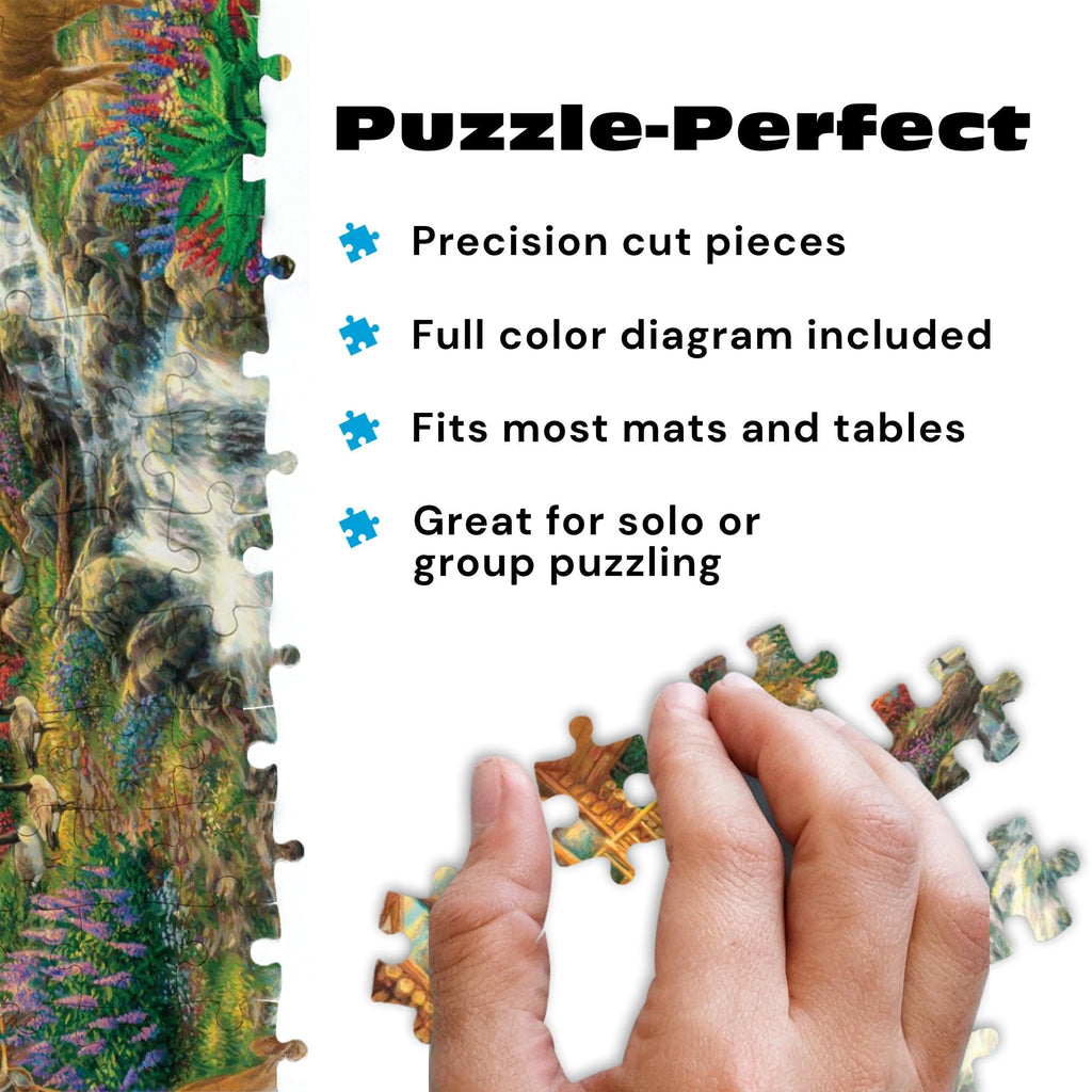 Buffalo Games Chuck Pinson Alpine Serenity 1000 Piece Jigsaw Puzzle – Autumn Landscape, 26.75 x 19.75 in, Bonus Poster