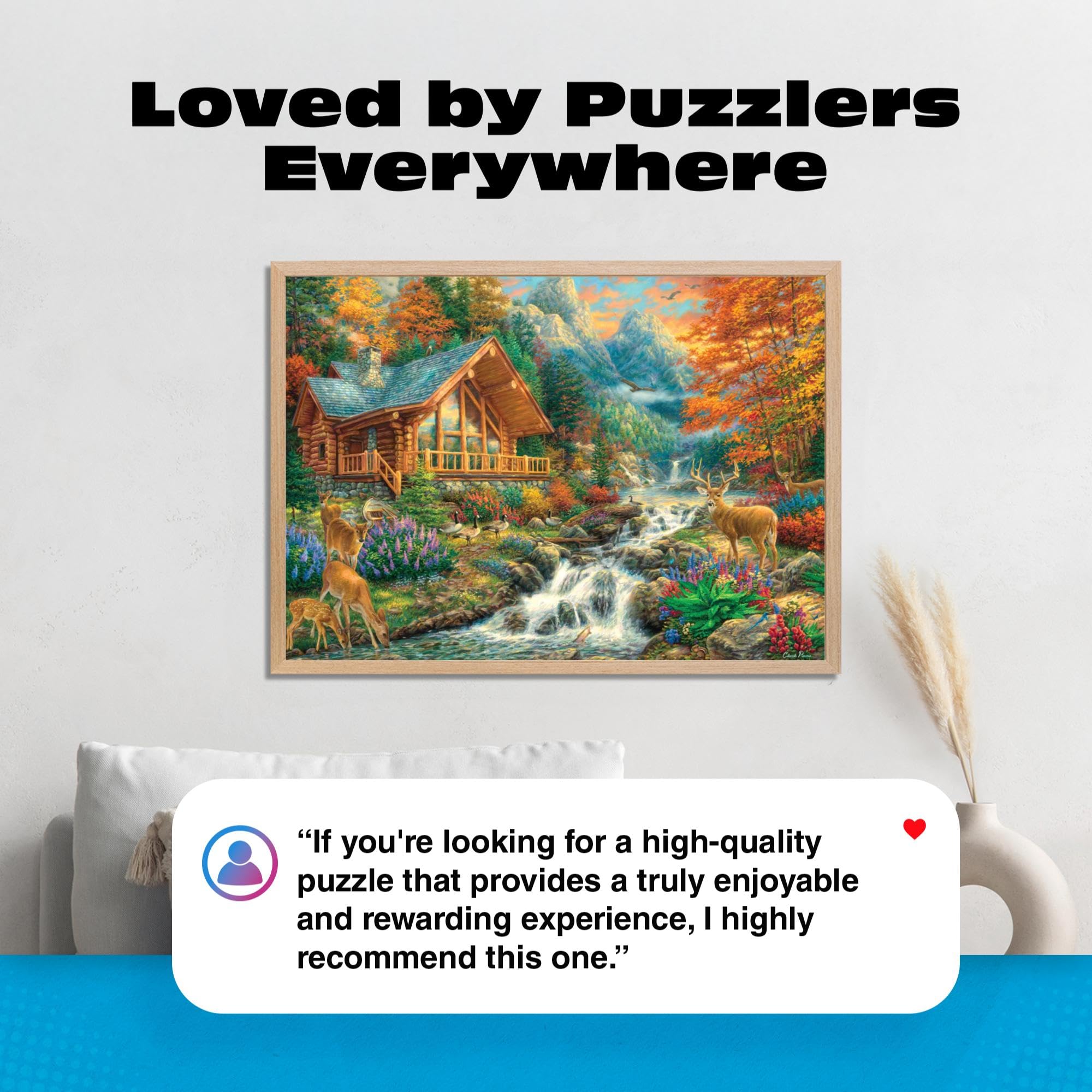 Buffalo Games Chuck Pinson Alpine Serenity 1000 Piece Jigsaw Puzzle – Autumn Landscape, 26.75 x 19.75 in, Bonus Poster