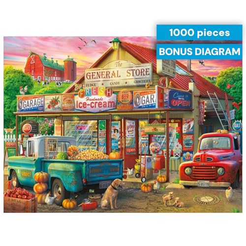Buffalo Games Country Store 1000-Piece Fall Jigsaw Puzzle - Country Life Collection