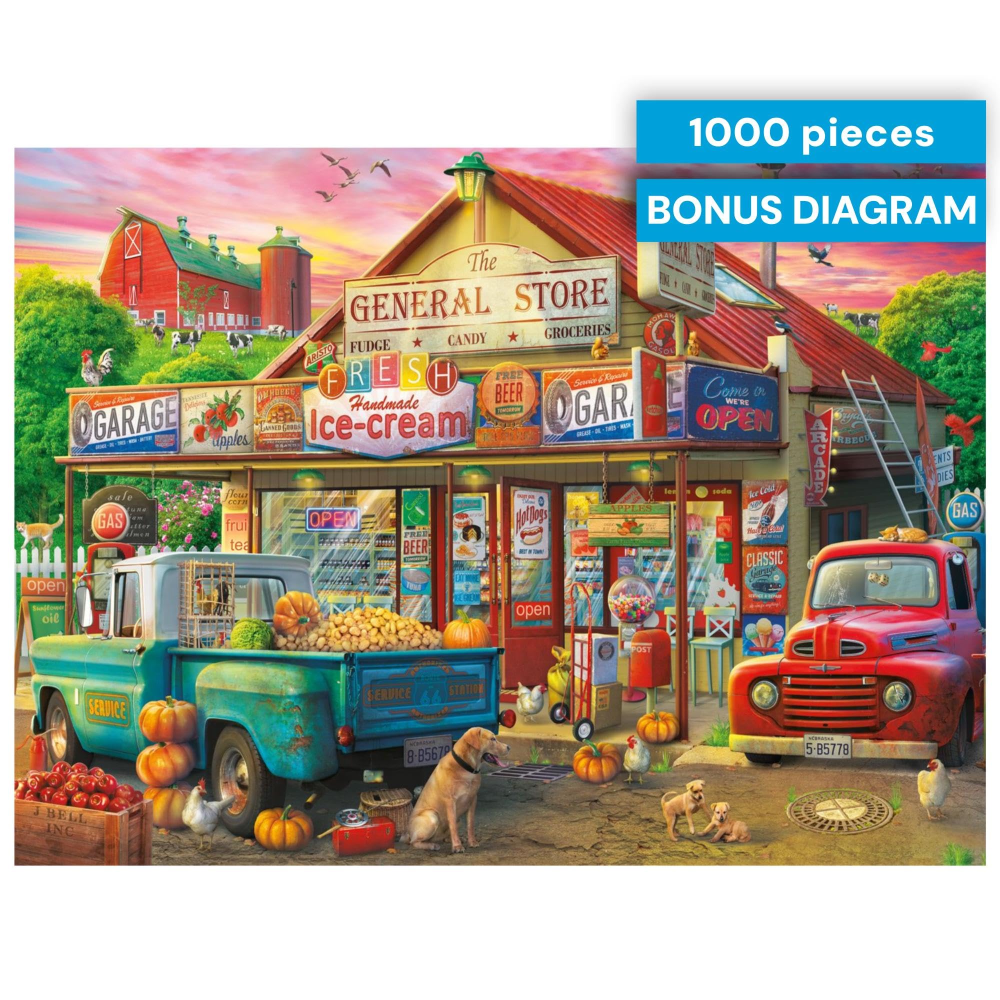 Buffalo Games Country Store 1000-Piece Fall Jigsaw Puzzle - Country Life Collection