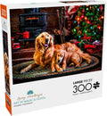 Buffalo Games Dogs Under the Tree 300-Piece Jigsaw Puzzle – Large Piece Christmas Puzzle for Adults and Dog Lovers