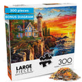 Buffalo Games Dominic Davison Rocky Cliff Lighthouse 300 Piece Jigsaw Puzzle – Oversized Easy-Grasp Pieces, Bonus Poster, 21.25 x 15 in