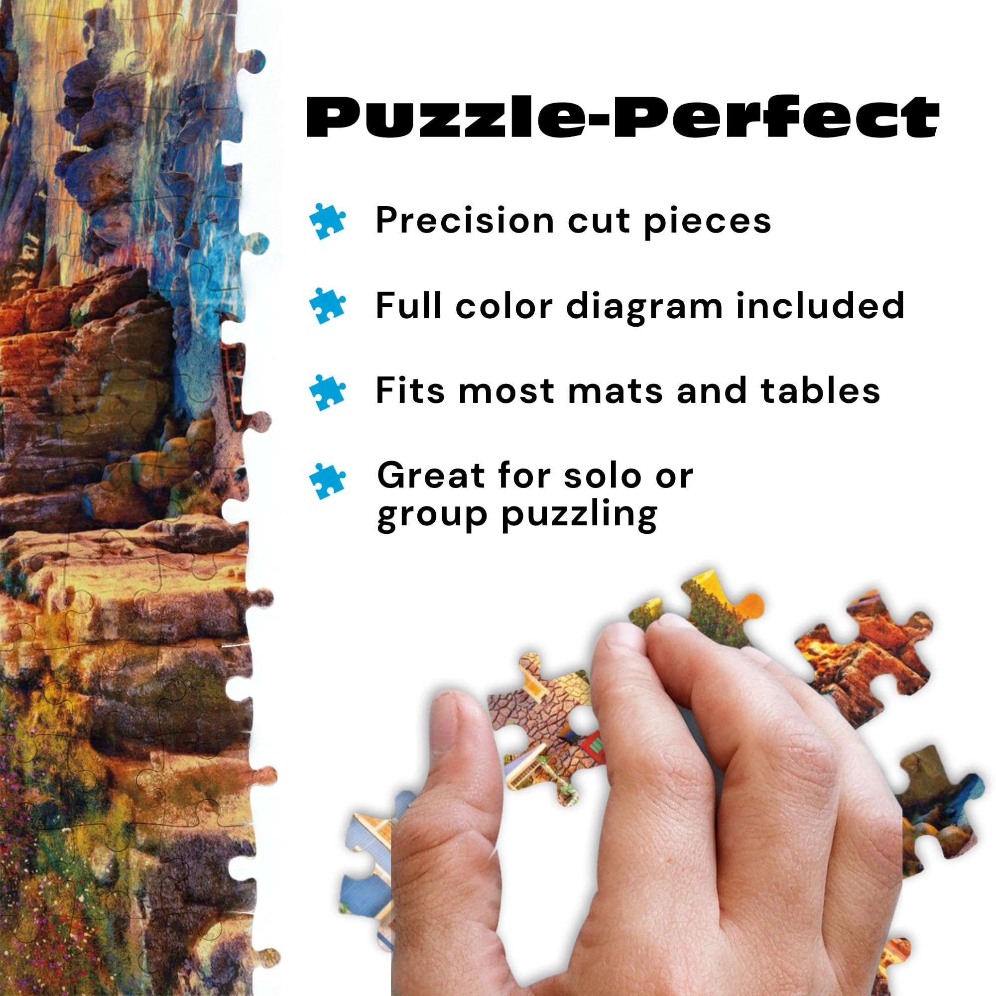 Buffalo Games Dominic Davison Rocky Cliff Lighthouse 300 Piece Jigsaw Puzzle – Oversized Easy-Grasp Pieces, Bonus Poster, 21.25 x 15 in