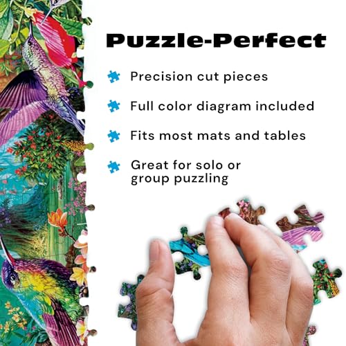Buffalo Games Hummingbird Garden 500 Piece Jigsaw Puzzle – Steve Read Art, Bonus Poster, 21.25 x 15 Inches
