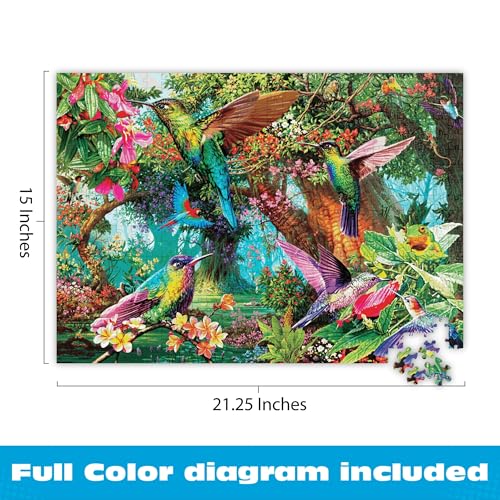 Buffalo Games Hummingbird Garden 500 Piece Jigsaw Puzzle – Steve Read Art, Bonus Poster, 21.25 x 15 Inches