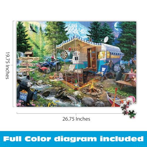 Buffalo Games Jeff Haynie Mountain Retreat 1000 Piece Jigsaw Puzzle – Forest Scene with Poster