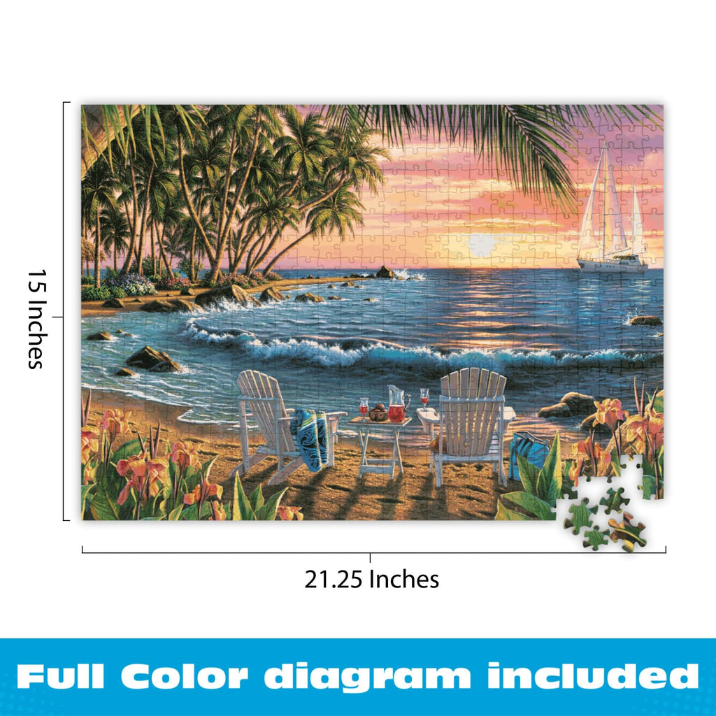 Buffalo Games Summertime 500 Piece Jigsaw Puzzle – Kim Norlien Coastal Scene, 21.25 x 15 in, Made in USA
