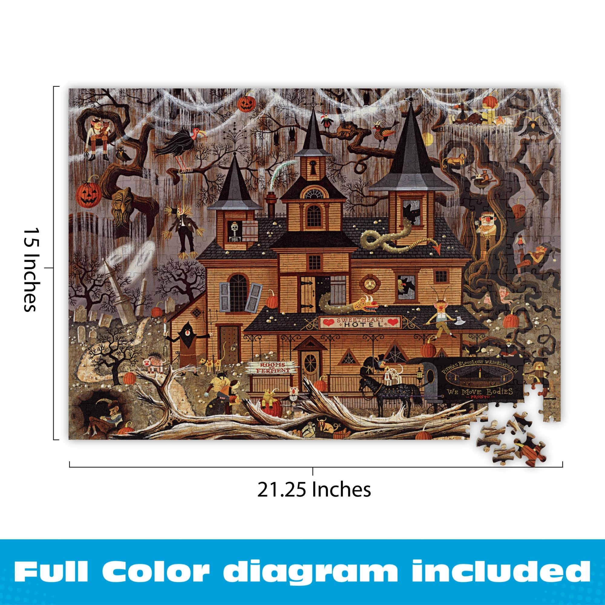 Buffalo Games Trick or Treat Hotel 500-Piece Jigsaw Puzzle by Charles Wysocki