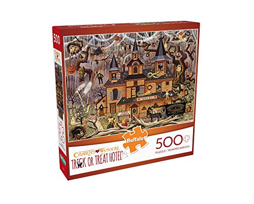 Buffalo Games Trick or Treat Hotel 500-Piece Jigsaw Puzzle by Charles Wysocki