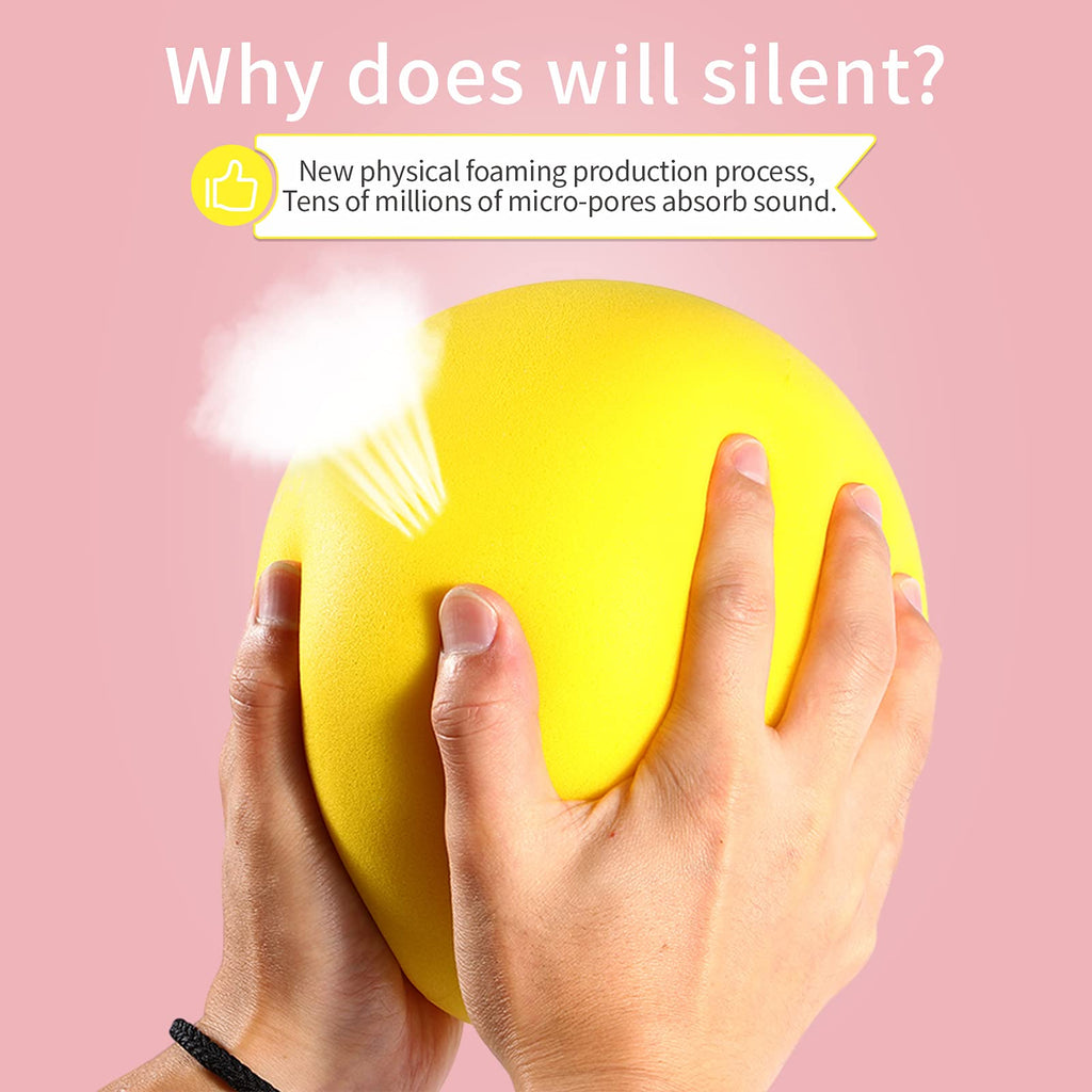 Buhoet 7-Inch Silent Foam Ball – Soft, Lightweight, and Safe for Toddlers (Yellow)