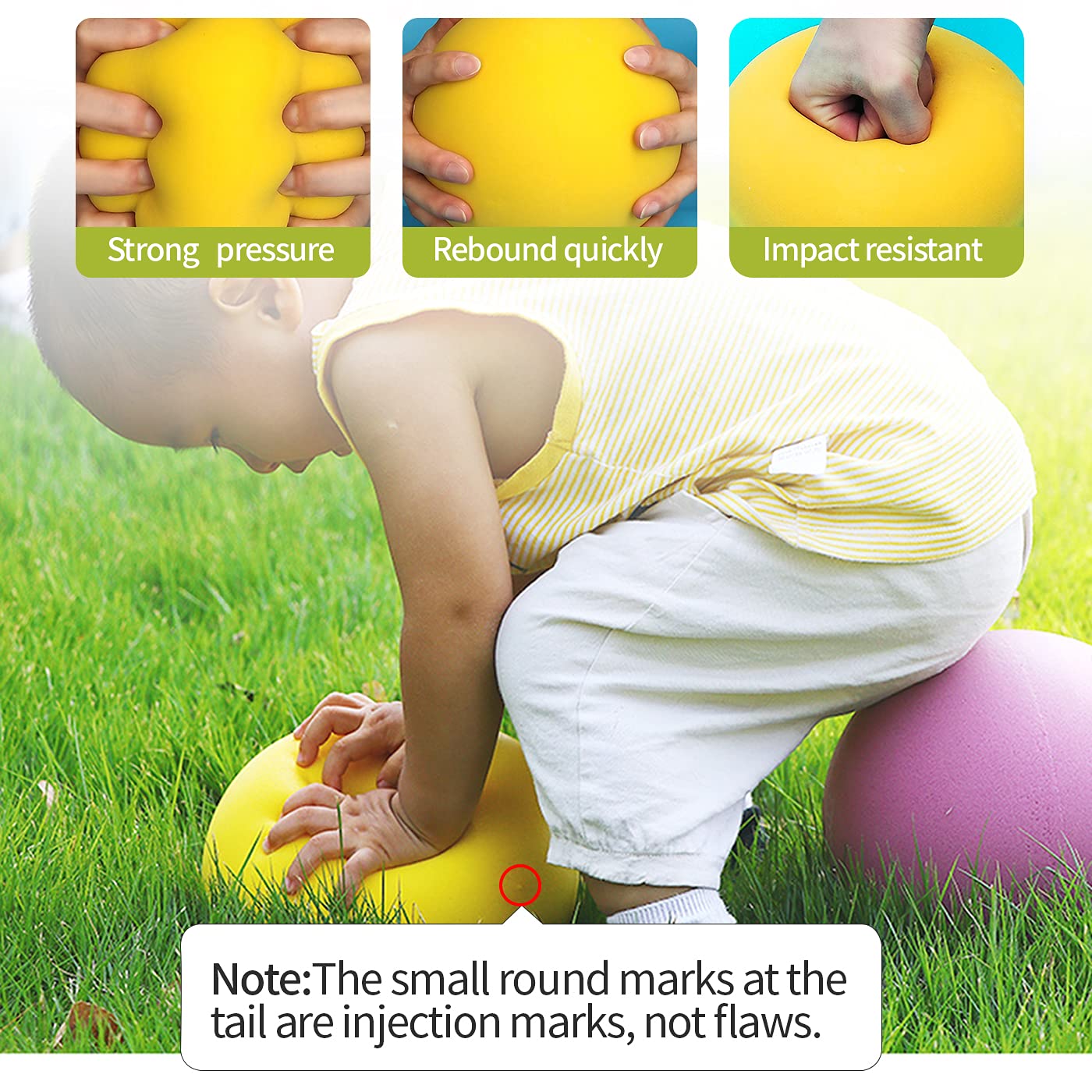 Buhoet 7-Inch Silent Foam Ball – Soft, Lightweight, and Safe for Toddlers (Yellow)