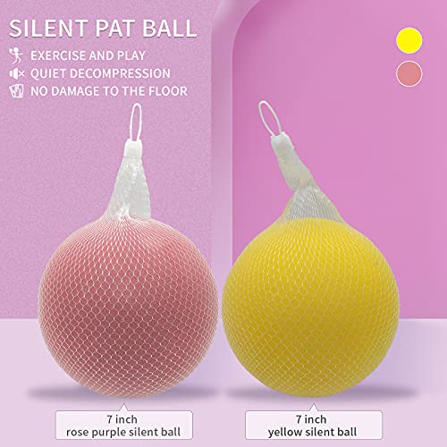 Buhoet 7-Inch Uncoated High Density Foam Ball – Silent Soft Toy Ball for Kids, Lightweight and Easy to Grasp, Rose Purple