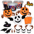 Build Buddiez DIY Jack-O-Lantern Craft Kit – 3 Pack: Air-Dry Clay Halloween Activity for Kids Ages 5+