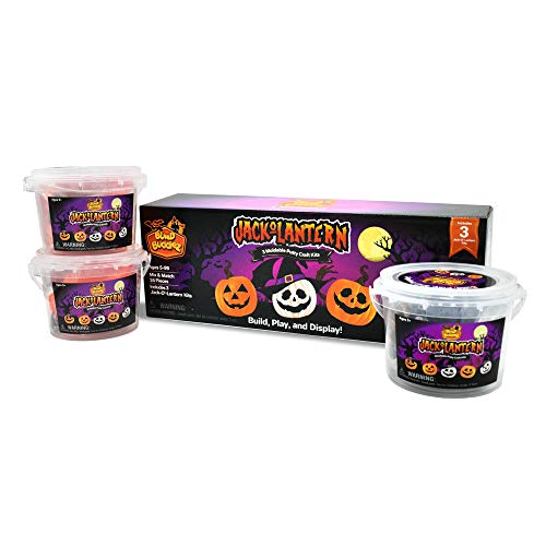 Build Buddiez DIY Jack-O-Lantern Craft Kit – 3 Pack: Air-Dry Clay Halloween Activity for Kids Ages 5+