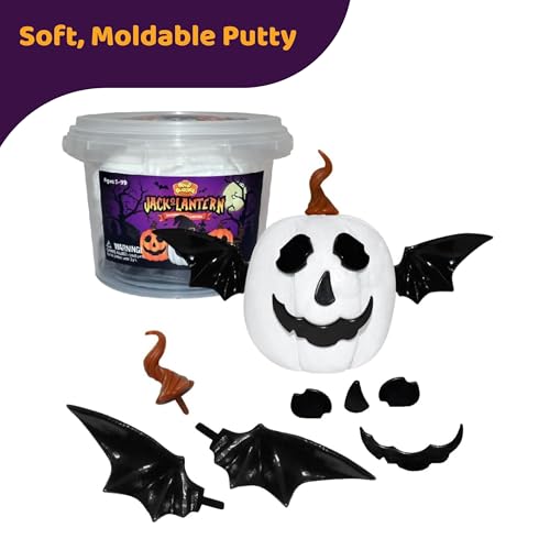 Build Buddiez DIY Jack-O-Lantern Craft Kit – 3 Pack: Air-Dry Clay Halloween Activity for Kids Ages 5+
