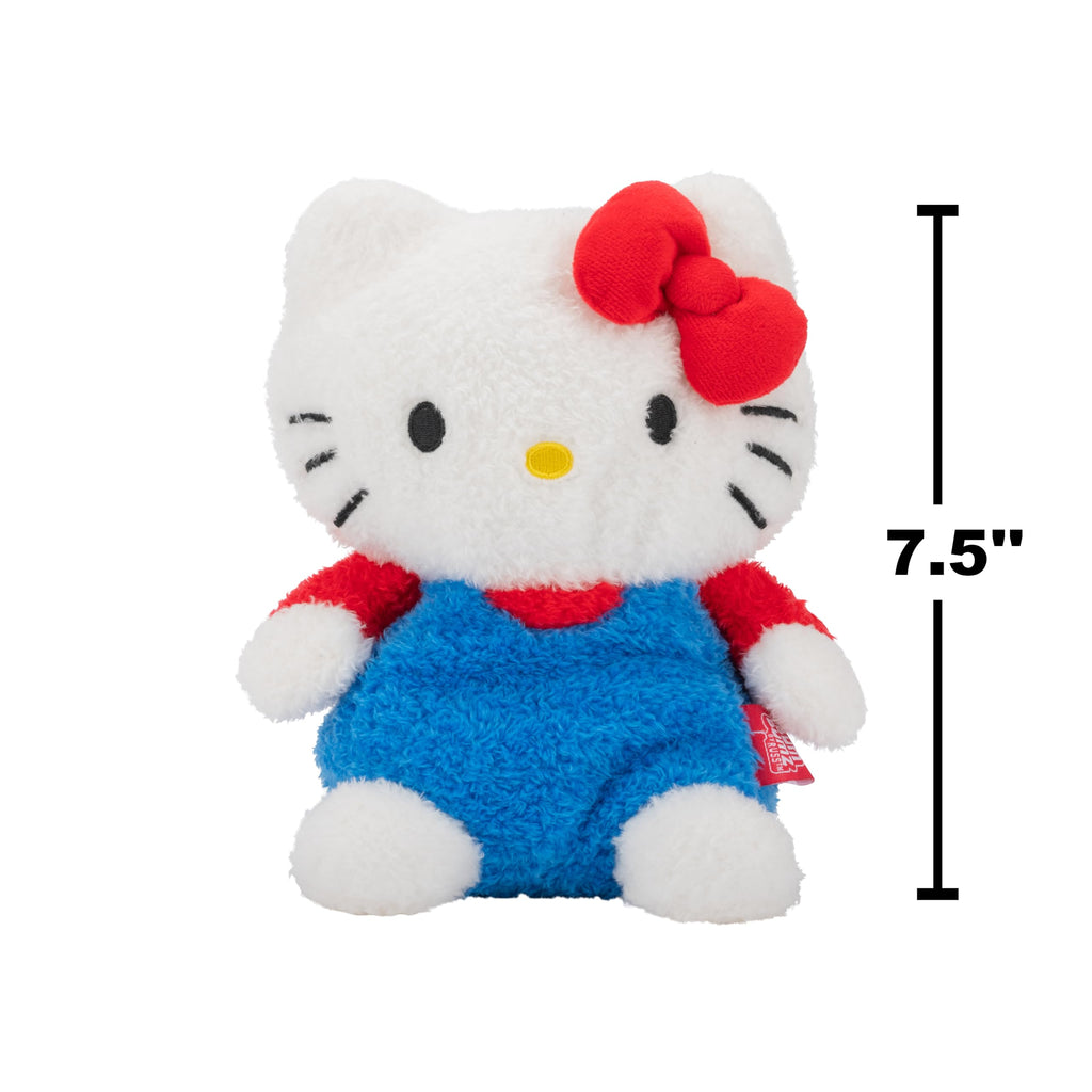 BumBumz 7.5-Inch Hello Kitty Plush – Classic Blue Overalls, Officially Licensed Sanrio Collectible