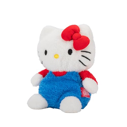 BumBumz 7.5-Inch Hello Kitty Plush – Classic Blue Overalls, Officially Licensed Sanrio Collectible