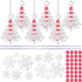 Buryeah 50 Sets Felt Snowflake Ornament Craft Kit – DIY Christmas Decorations with Beads, Stems & Ribbons