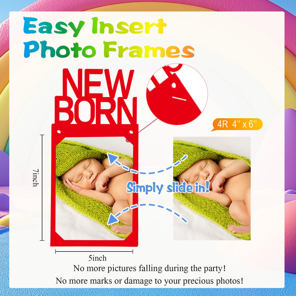 Buryeah Rainbow 1st Birthday Photo Banner for Baby Girls – Monthly Milestones from Newborn to 12 Months