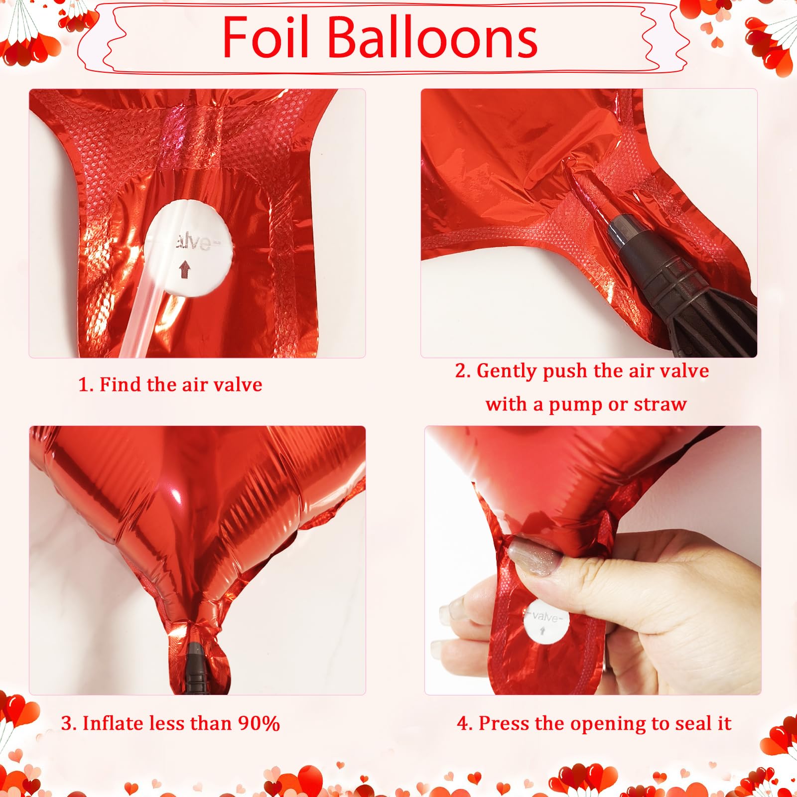 Butiomom Red I Love You Balloon Set for Anniversary Wedding Decor with Fake Rose Petals & Heart Balloons