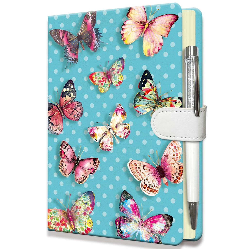 Butterflies Journal for Girls - Hardcover Diary with Pen, Magnetic Closure, 192 Lined Pages, 5.3"x7.5" - DWIYITTN