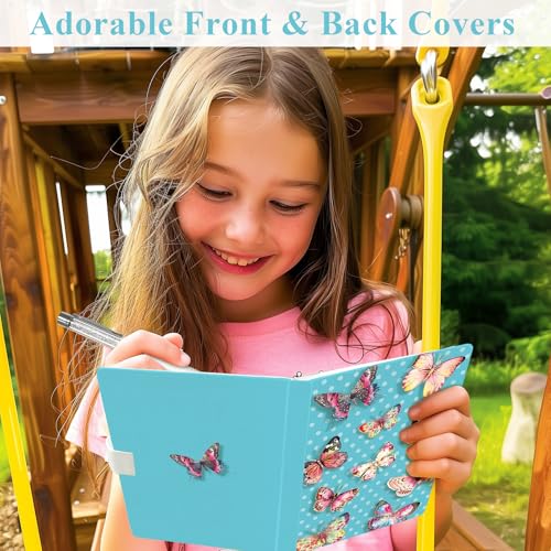 Butterflies Journal for Girls - Hardcover Diary with Pen, Magnetic Closure, 192 Lined Pages, 5.3"x7.5" - DWIYITTN
